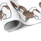 Schokolade und weißes Havanese Cartoon Dog Muster Geschenkpapier (Rolleneckpunkt)