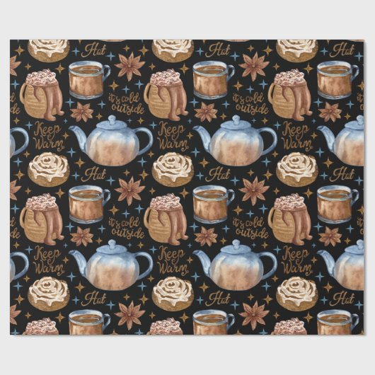 Schokolade und Zimt Geschenkpapier (Flach)