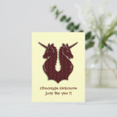 Schokolade Unicorns Postkarte (Stehend Vorderseite)
