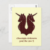Schokolade Unicorns Postkarte (Vorne/Hinten)