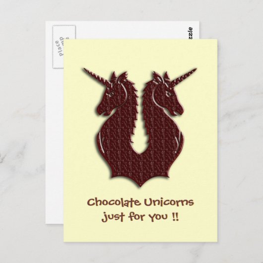 Schokolade Unicorns Postkarte (Vorne/Hinten)