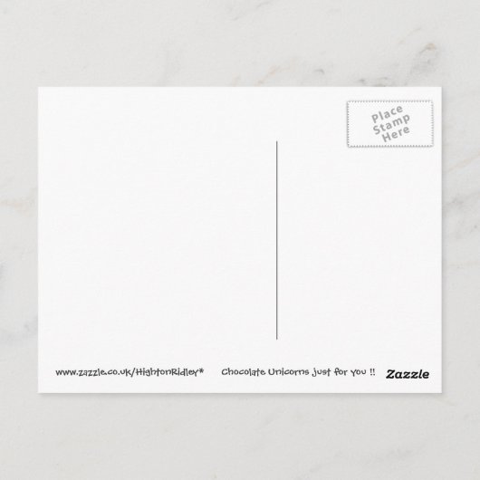 Schokolade Unicorns Postkarte (Rückseite)