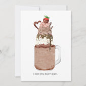 Schokolade Valentine Milkshake I Liebe Puff Karte (Vorderseite)