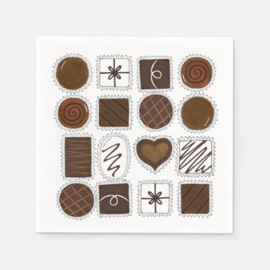 Schokolade Valentinstag Valentine Napkin Serviette (Vorderseite)