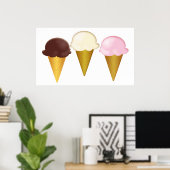 Schokolade, Vanilla & Erdbeere Eiscreme Poster (Heimbüro)