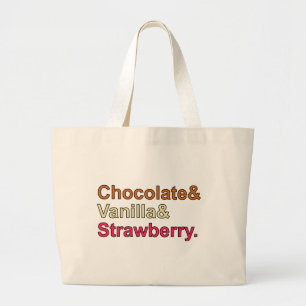 Schokolade Vanilla Erdbeeren Neapolitanischer Eis Jumbo Stoffbeutel