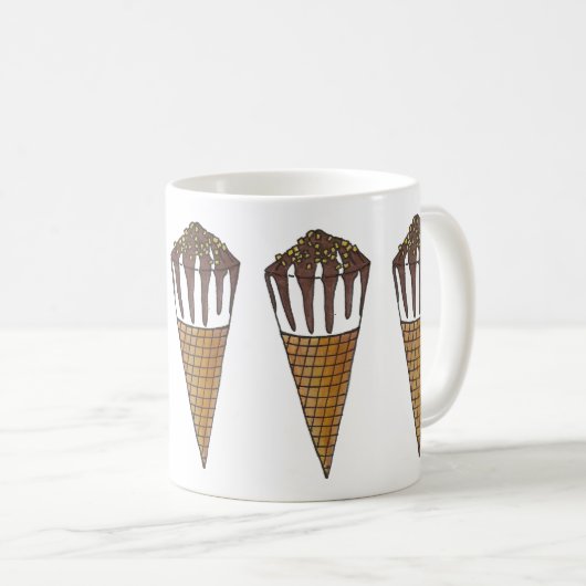 Schokolade Vanilla Ice Creme Nutty Nuts Buddy Cone Kaffeetasse (VorderseiteRechts)