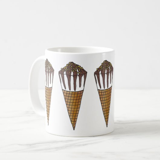 Schokolade Vanilla Ice Creme Nutty Nuts Buddy Cone Kaffeetasse (Vorderseite Links)