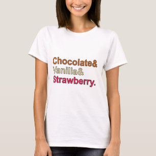 Schokolade Vanilla Strawberry Neapolitan Ice Creme T-Shirt