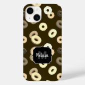 Schokolade Vanille Donuts Muster braun Monogramm Case-Mate iPhone Hülle (Rückseite)