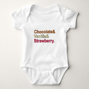 Schokolade Vanille Erdbeere Neapolitaner Eiscreme Baby Strampler