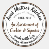 Schokolade Vintag handgefertigte Gourmet-Lebensmit Runder Aufkleber (Vorderseite)