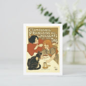 Schokolade Vintage französische Werbung Postkarte (Stehend Vorderseite)