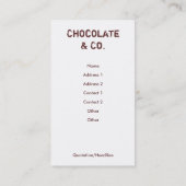 Schokolade Visitenkarte (Rückseite)