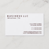 Schokolade. Visitenkarte (Rückseite)