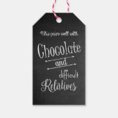 Schokolade & Weinflasche Weinverkostung Party Geschenkanhänger (Vorderseite)