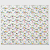 Schokolade Weiße Labradoodle Hund Geburtstag Geschenkpapier (Flach)