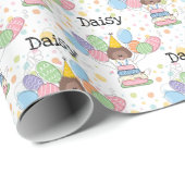 Schokolade Weiße Labradoodle Hund Geburtstag Geschenkpapier (Rolleneckpunkt)