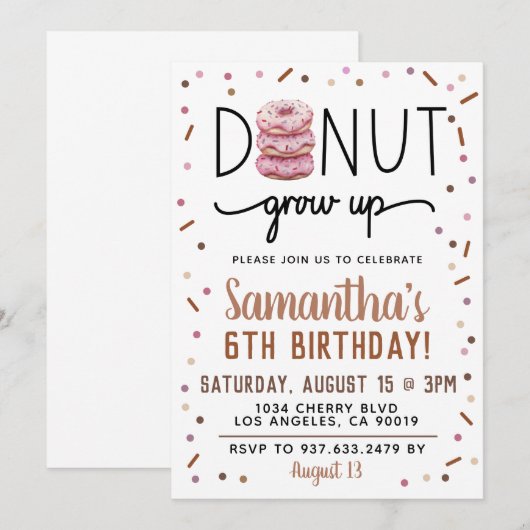 Schokolade wird zum Geburtstag eingeladen Einladung (Vorne/Hinten)