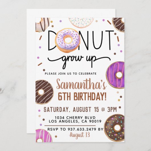 Schokolade wird zum Geburtstag eingeladen Einladung (Vorne/Hinten)