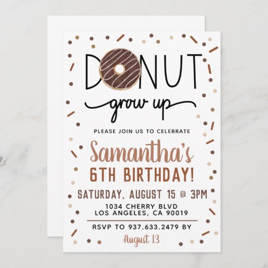 Schokolade wird zum Geburtstag eingeladen Einladung (Vorne/Hinten)