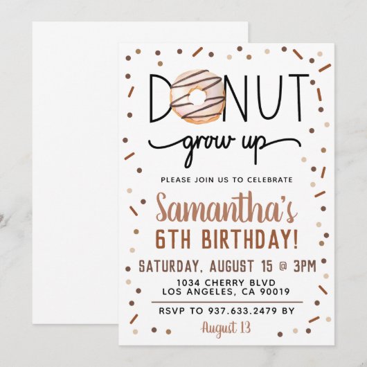 Schokolade wird zum Geburtstag eingeladen Einladung (Vorne/Hinten)