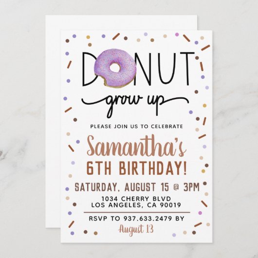 Schokolade wird zum Geburtstag eingeladen Einladung (Vorne/Hinten)