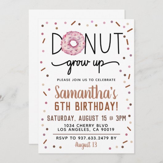 Schokolade wird zum Geburtstag eingeladen Einladung (Vorne/Hinten)