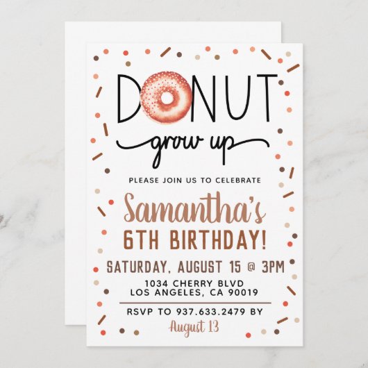 Schokolade wird zum Geburtstag eingeladen Einladung (Vorne/Hinten)