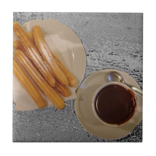 Schokolade y Churros Fliese (Vorderseite)