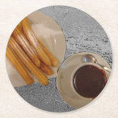 Schokolade y Churros Runder Pappuntersetzer (Vorderseite)