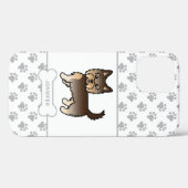 Schokolade Yorkie mit Paws, Dog Bone & Name Case-Mate iPhone Hülle (Rückseite (Horizontal))