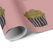 Schokolade Zebra Pattern Cupcakes Geschenkpapier (Rolleneckpunkt)