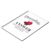 Schokolade Zitat Geschenk Schokolade ist die Antwo Notizblock (Linke Seite)