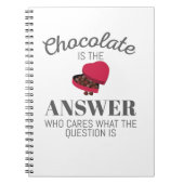 Schokolade Zitat Geschenk Schokolade ist die Antwo Notizblock (Vorderseite)