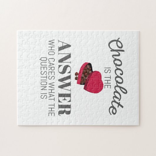 Schokolade Zitat Geschenk Schokolade ist die Antwo Puzzle (Horizontal)