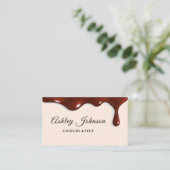 Schokolade Zuckerguss Chocolatier Elegant Nachtisc Visitenkarte (Stehend Vorderseite)