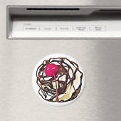 Schokolade Zuckerguss mit Cherry Cupcake Top Magne Magnet (In Situ (Geschirrspüler))