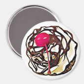 Schokolade Zuckerguss mit Cherry Cupcake Top Magne Magnet (Vorderseite/Rückseite)