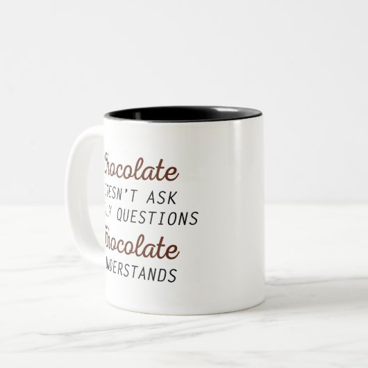 Schokolade Zweifarbige Tasse (Vorderseite Links)