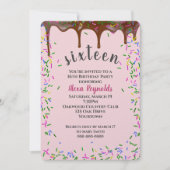 Schokoladeis mit Sprinklen zum 16. Geburtstag Einladung (Vorderseite)