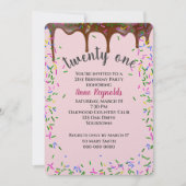 Schokoladeis mit Sprinklen zum 21. Geburtstag Einladung (Vorderseite)