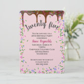 Schokoladeis mit Sprinklen zum 25. Geburtstag Einladung (Stehend Vorderseite)