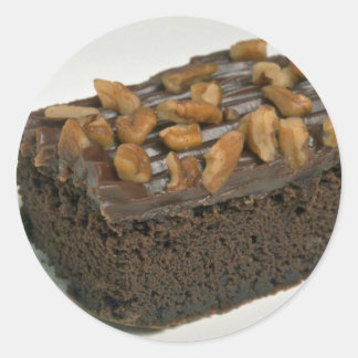 Schokoladen-Brownie-Kuchen für Foodies Runder Aufkleber