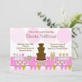 Schokoladen-Brunnen-Party Einladung (Stehend Vorderseite)