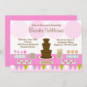 Schokoladen-Brunnen-Party Einladung (Vorne/Hinten)