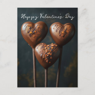 Schokoladen Cake Pops Herzen Valentinstag Postkarte