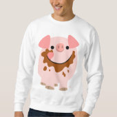 Schokoladen-Cartoon-Schweinmannkleid Sweatshirt (Vorderseite)