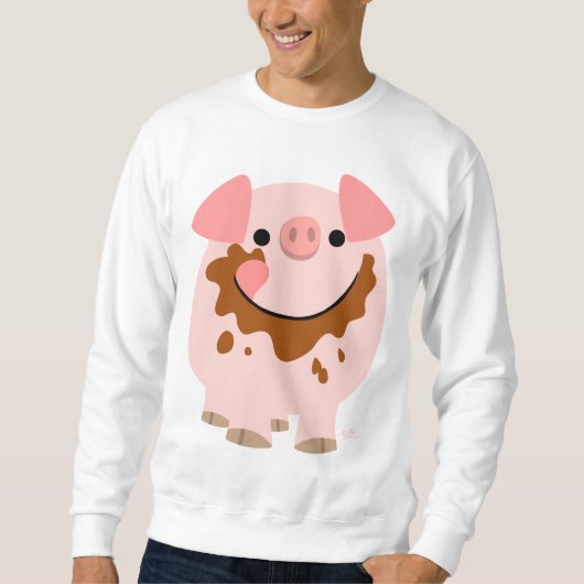 Schokoladen-Cartoon-Schweinmannkleid Sweatshirt (Vorderseite)