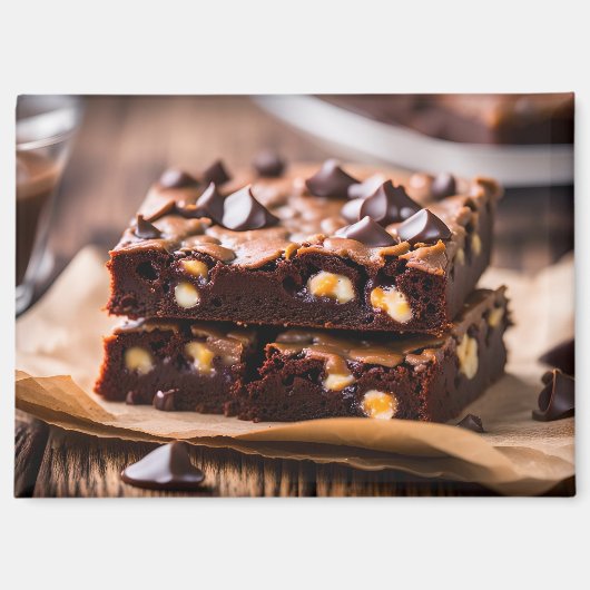 Schokoladen-Chip-Brownies Magnet (Vorderseite)